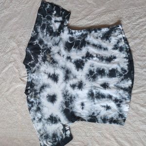 VS PINK Tie Dye Black White Oversized Love Pink T Shirt Size Small